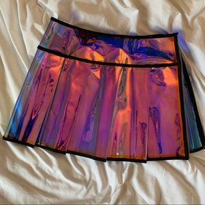 Current Mood Holographic Pleated Skirt
